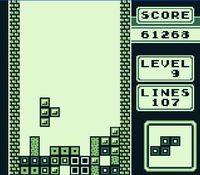 une photo d'Ã©cran de Tetris sur Nintendo Game Boy
